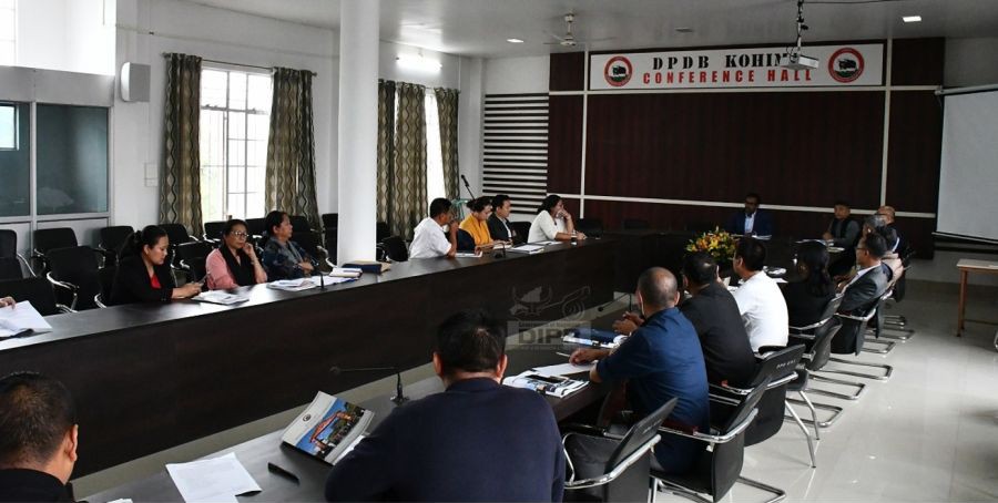 DC Kohima, Shanavas C, IAS briefing the officers during the monsoon preparedness meeting held at DPDB meeting hall, Kohima on May 18. (DIPR Photo)